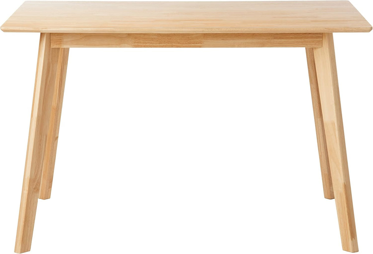 Amazon Basics FSC Certified Sturdy Solid Wood Rectangular Dining Table, Easy Assembly, Kitchen Table, 29.5"D x 47.2"W x 29.5"H, Natural Wood