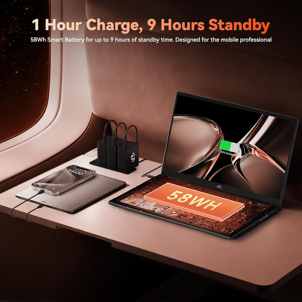 NIMO 17.3" Gaming Laptop, AMD Ryzen 7 7735HS (8C/16T, Up to 4.75GHz), 16GB DDR5 RAM, 256GB PCIe 4.0 SSD, 100W PD Fast Charging, FHD Display, Backlit KB, Fingerprint, SD Card Reader, Windows 11