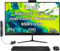 Acer Aspire C27 All-in-One Desktop, 27" IPS FHD Display (Intel Core 5 120U, 8GB DDR5, 512GB PCIe SSD, Wi-Fi 6E, Webcam, Wireless Keyboard and Mouse, Bluetooth 5.3, Win 11 Home) with USB Hub