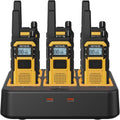 Retevis RB48 Walkie Talkies for Adults, Heavy Duty 2 Way Radios Long Range with Six-Way Charger, IP67 Waterproof, Shock Resistant, Dual PTT, for Jobsite Construction(6 Pack)
