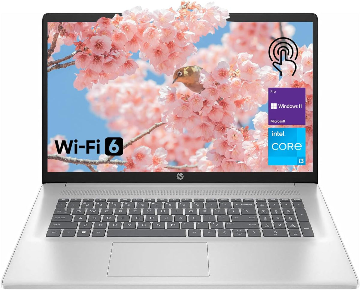 HP 17.3" Laptop for Home, Students, Business, Lifetime Office 365 for The Web, 17.3" Touchscreen, 8-Cores Intel CPU, w/Copilot, 16GB RAM, 128GB eMMC + 1TB PCIe, Camera Privacy Shutter, Win11 Pro