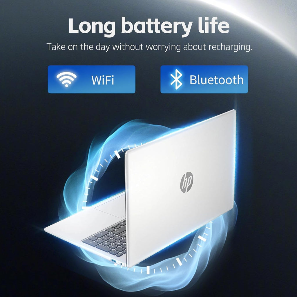HP 15.6 inch Laptop Computer • 2026 Edition • Intel 8 Cores i3 CPU • 16GB RAM • 256GB SSD • Ultra-Quiet Design • Windows 11 with Office 365 for The Web • w/o Mouse