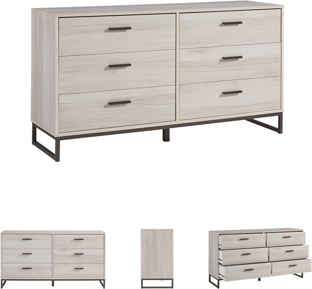 Signature Design by Ashley Socalle 6 Drawer 59" Dresser, Beige
