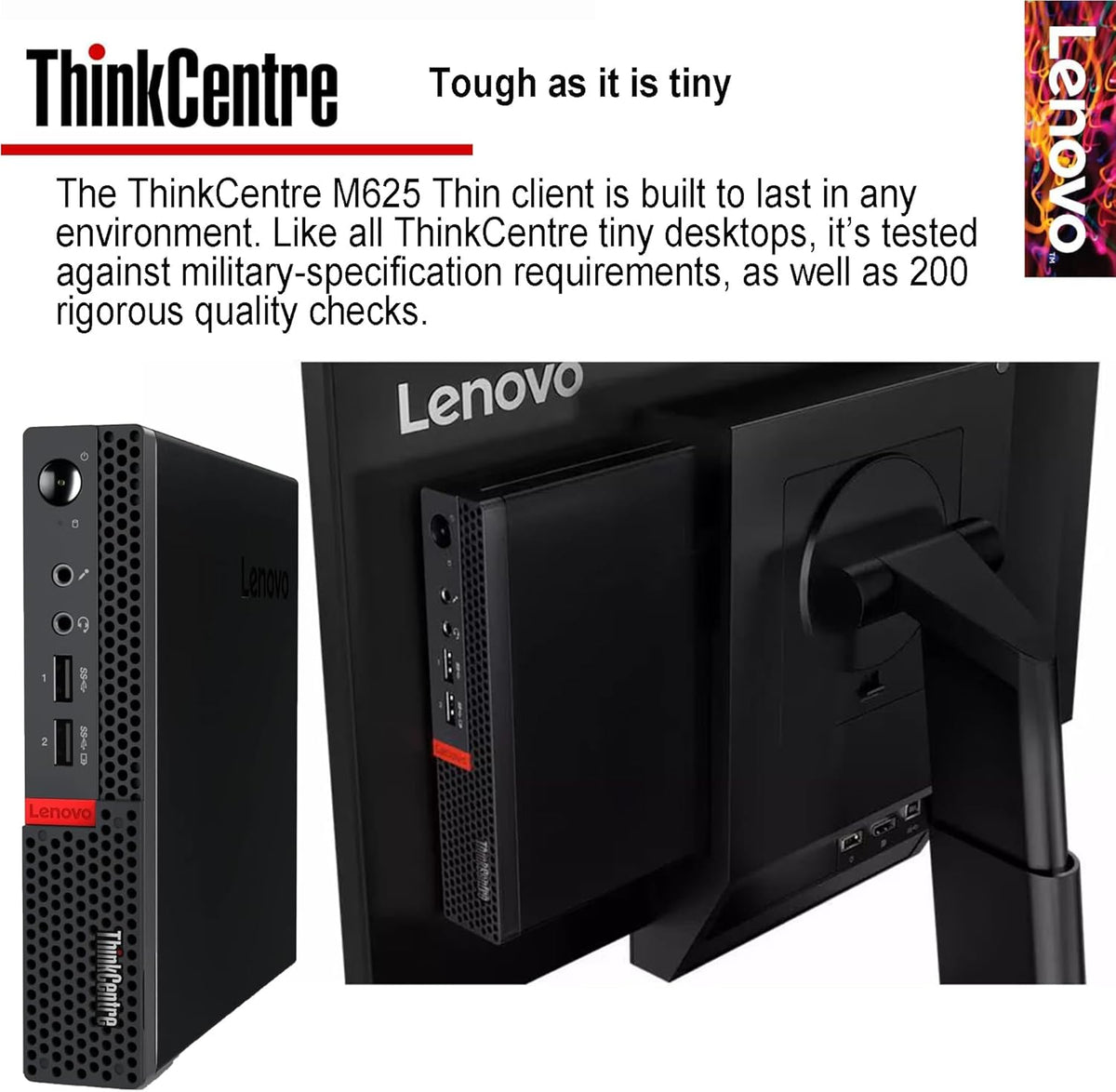 Lenovo Business Mini Desktop PC, AMD Processor, 4GB DDR4 RAM, 128GB PCIe SSD Drive, Dual Display Support, Wi-Fi, Bluetooth, USB & Ethernet Port, Windows 11 Pro, w/Keyboard & Mouse