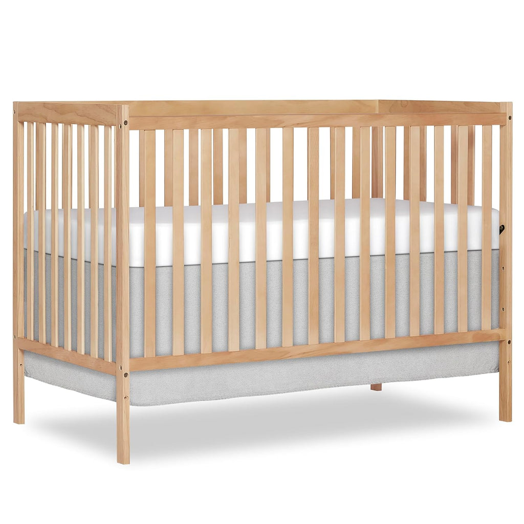 Dream On Me Synergy 5-in-1 Convertible Full-Size Baby Crib with Toddler, Day & Full Bed Conversion in Barnwood Natural, GreenGuard Gold & BSA, 3 Mattress Heights, Sustainable Pinewood