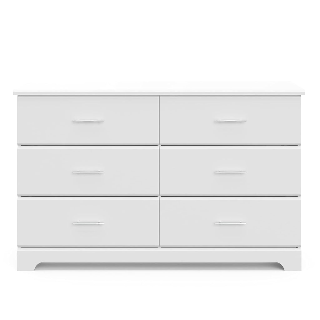 Storkcraft Brookside 6-Drawer Dresser (White) – GREENGUARD Gold Certified, White Dresser for Bedroom, Kids & Nursery Storage Chest, Safety Interlocking Drawers, Pre-Installed Tracks, Kids Chest