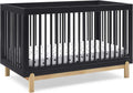 Delta Children Poppy 4-in-1 Convertible Crib, Greenguard Gold Certified, Midnight Grey/Natural