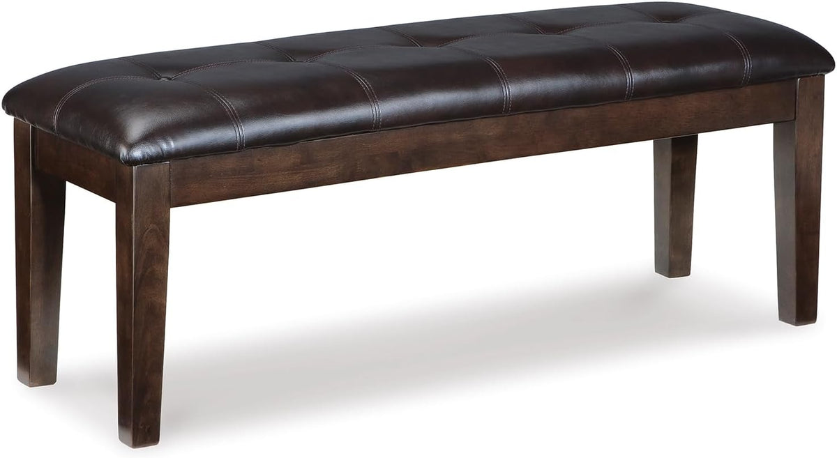Signature Design by Ashley Haddigan Traditional Upholstered Dining Room Bench, Dark Brown