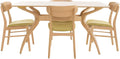 Christopher Knight Home Lucious Curved Leg Rectangular Dining Set, 5-Pcs Set, Natural Oak / Green Tea
