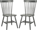SAFAVIEH Furniture - Parker Spindle Dining Chair Set of 2 - Charcoal Grey - Solid Wood - Classic Windsor Design - Ideal for Dining Room, Kitchen, 17.3" Seat Height (AMH8500G-SET2)
