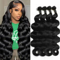 12A Human Hair Bundles 18 20 22 24 Inch Raw Body Wave 4 Bundles Human Hair 100% Unprocessed Brazilian Virgin Hair Quick Weave Extensions Natural Black