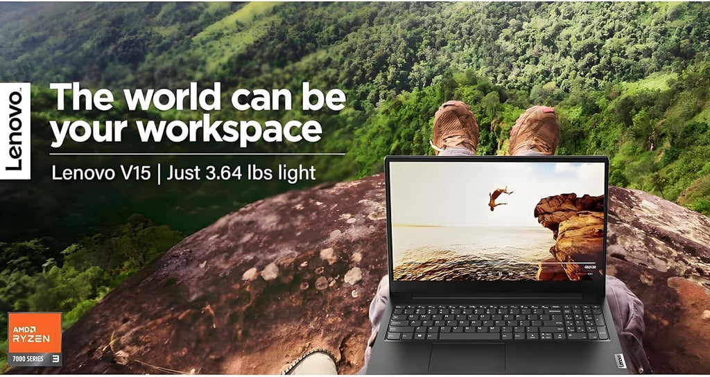 Lenovo 2026 New V15 Laptop for Student & Business, Powerful AMD Ryzen 3 7320U (Beat i7-1065G7), 15.6 inch FHD, 16GB RAM, 256GB SSD, Ethernet Port RJ-45, Windows 11 Pro, Long Battery Life, No Mouse