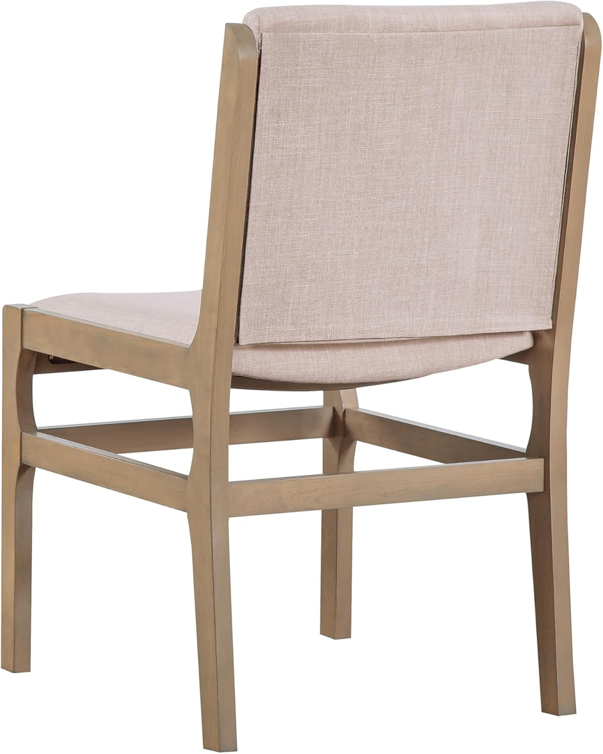 Christopher Knight Home Dean Rubber Wood Dining Chairs Set of 6, Modern Upholstered Dining Chairs, Armless Kitchen Chairs, Dining Room Living Room Accent Chair for Extra Seat, Light Natural+Beige