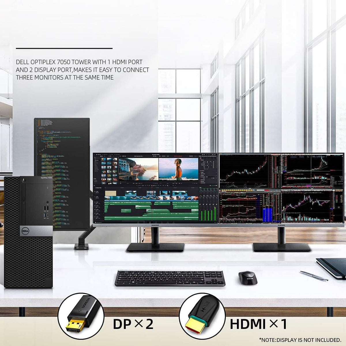 Dell OptiPlex 7060 Tower Computers Desktop Computer Windows 11,i7-8700 3.2GHz,32GB DDR4 Ram 512GB SSD M.2 NVMe SSD,Intel AX210 Built WiFi 6e Bluetooth 5.3, Refurbished Desktop,HDMI,DVD-RW (Renewed)