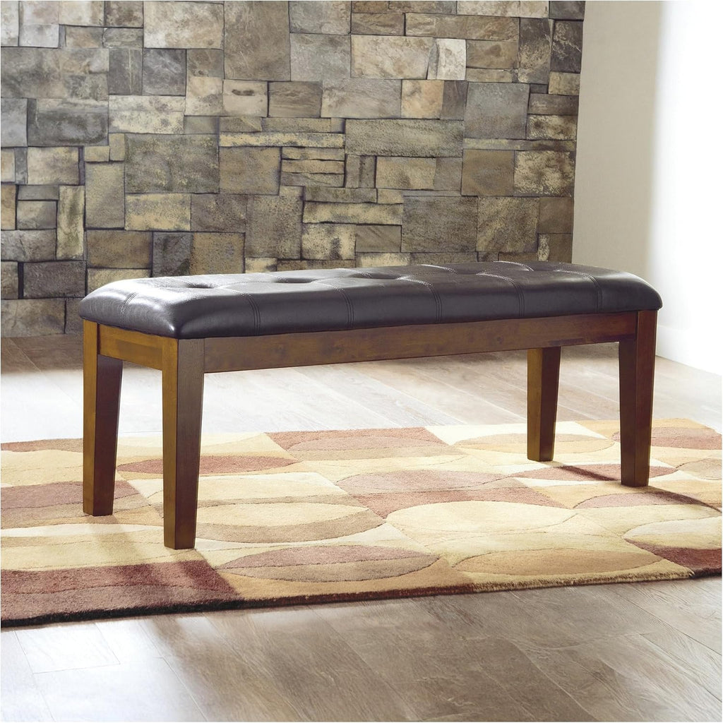 Signature Design by Ashley Ralene Tufted Upholstered Dining Room Bench, Medium Brown