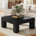 Tribesigns 39.4-Inch Square Coffee Table for Living Room, Farmhouse Accent Center Cocktail Table with Sturdy Wooden Legs, Easy Assembly, MDF, Black