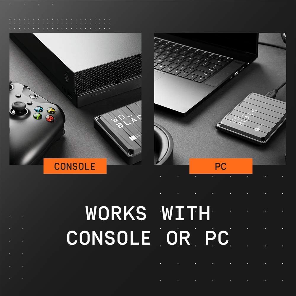 WD_Black 6TB P10 Game Drive, Portable External Hard Drive, Works with PlayStation, Xbox, & PC - WDBZ7D0060BBK-WESN
