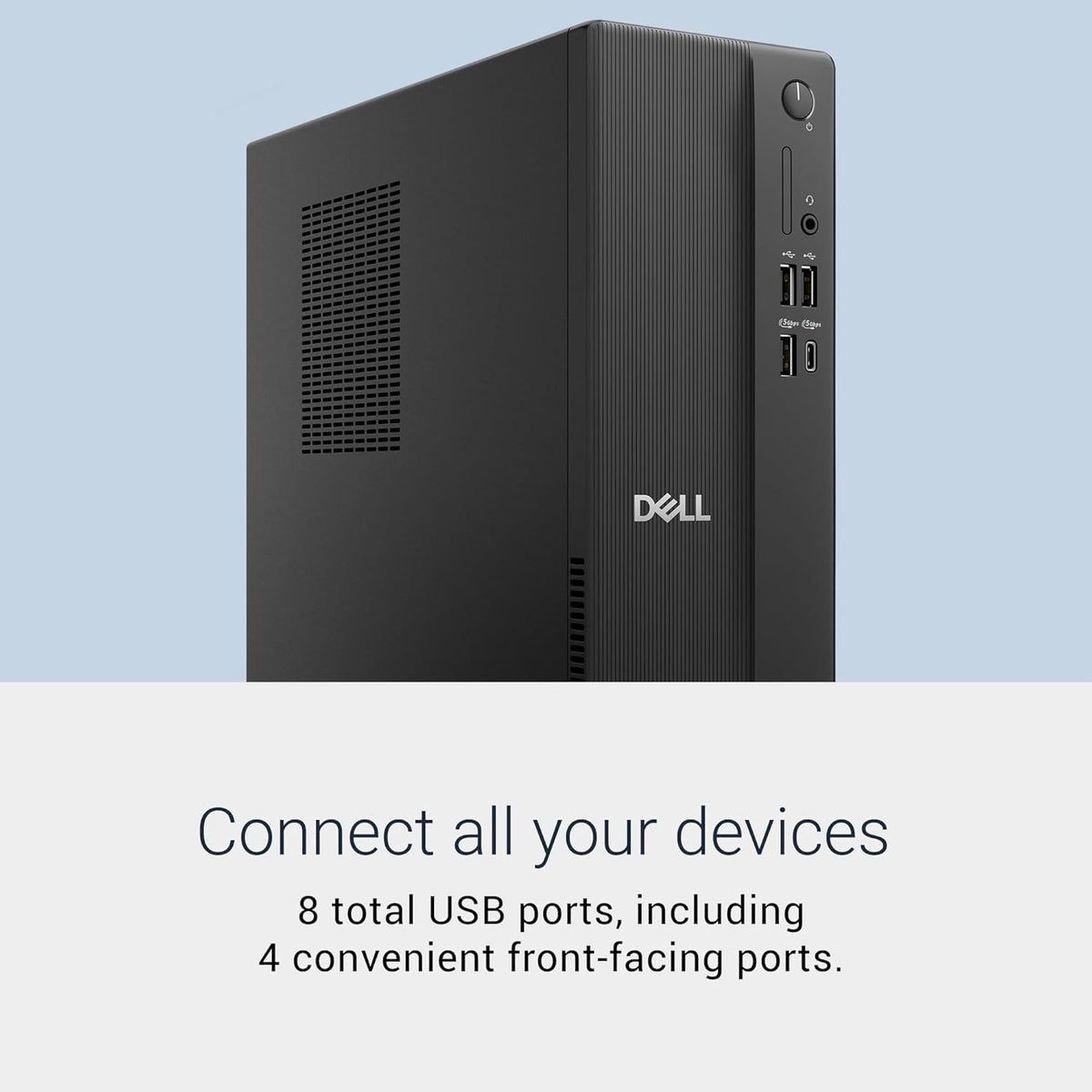 Dell Slim DS1265 AMD Desktop - AMD Ryzen™ 5 150 Processor, AMD Radeon™ 660M, 16GB DDR5 4800MT/s Memory, 512GB M.2 SSD, Dell Wired Keyboard and Mouse, Windows Home 11, Basic Onsite Service.