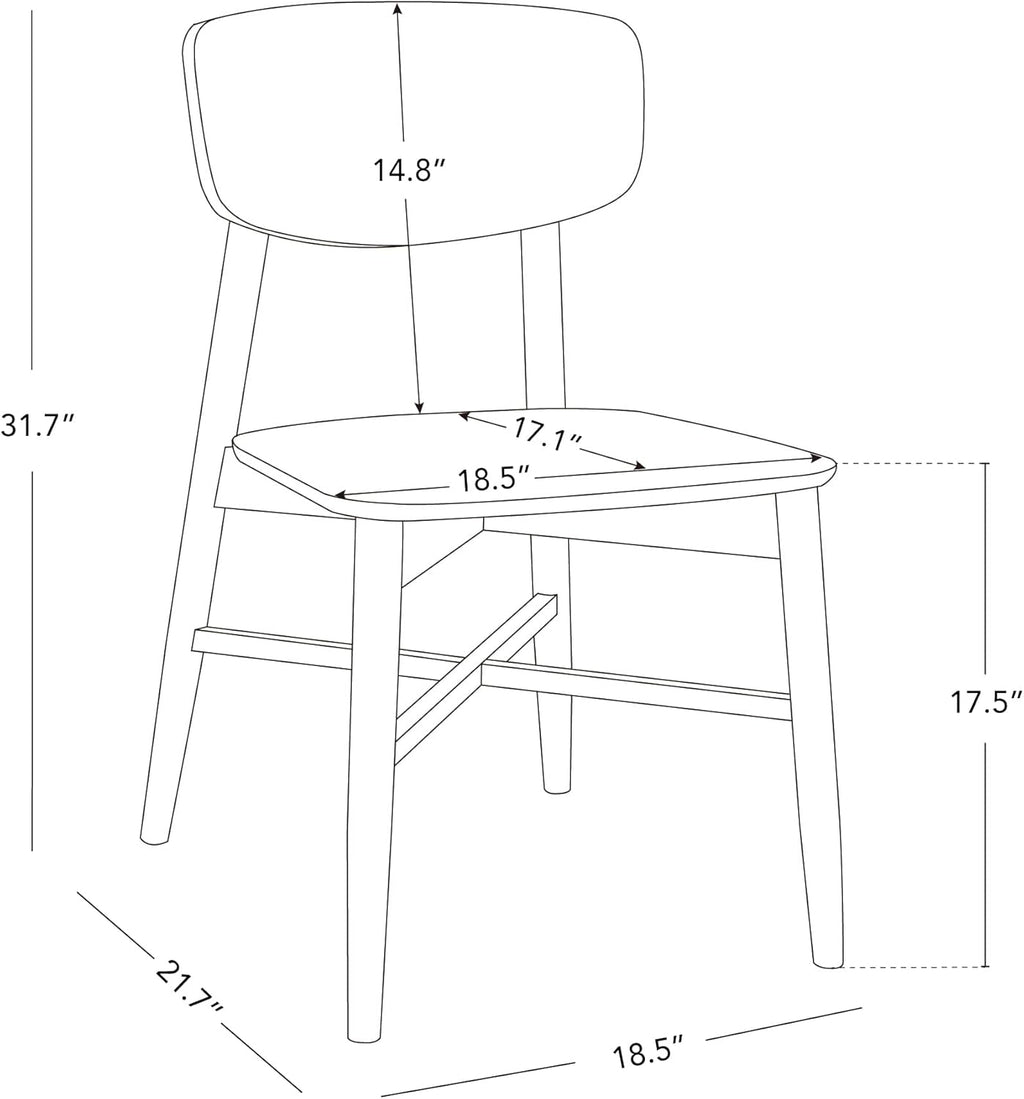 CHITA Wooden Dining Chairs Set of 4, Mid Century Modern Dining Room Chair, Natural Solid Wood Frame Kitchen Chairs, for Dining Room, Kitchen, Living Room (Solid Wood Seat, Oak)