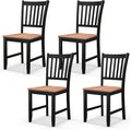 NAFORT Wood Dining Chairs Set of 4, High Back Kitchen Chairs with Solid Rubber Wood Legs, Non-Slip Foot Pads, Max Load 300 Lbs, Farmhouse Seat Dining Room Chairs