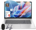HP 17 Laptop, 17.3" FHD Display, 8GB DDR5 RAM, 512GB SSD, AMD Ryzen 5 Processor(Beats i7-1165G7, Up to 4.3GHz), Lifetime MS Office + Windows 11 Pro, Alpacatec Accessories, Silver, Video Editing Laptop