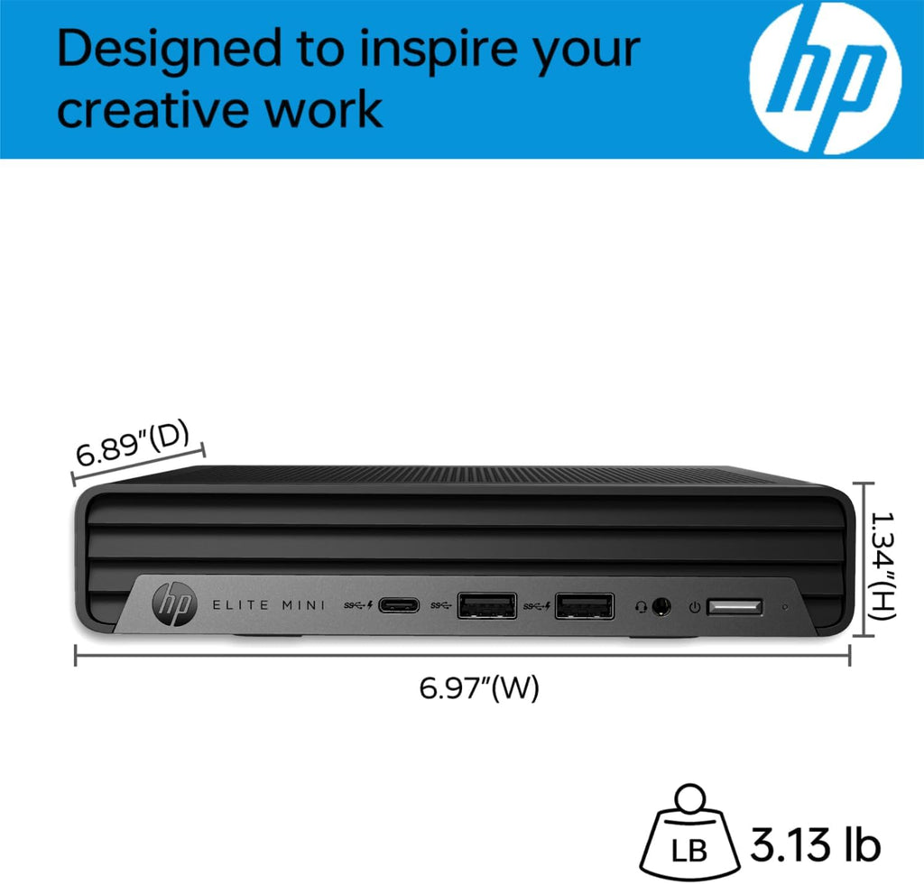 HP 2025 Elite 805 Mini PC Desktop Computer, AMD Ryzen 5 (Beat i7-11700T), Ultra-Quiet Design, 16GB RAM, 512GB PCIe SSD, Dual 4K Display Support, USB-C, Wi-Fi 6, Keyboard & Mouse, Windows 11