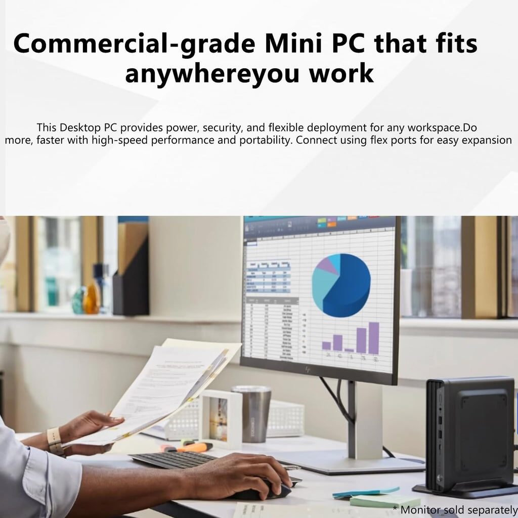 HP ProDesk 400 G9 Mini Business Desktop, 13th Gen Intel 14-Core i5-14500T, 16GB DDR5, 1TB SSD, Wi-Fi 6E, HDMI, DP, Support 3-Monitor 4K, Wired KB and Mouse, Windows 11 Pro, 64GB Flash Drive Bundle