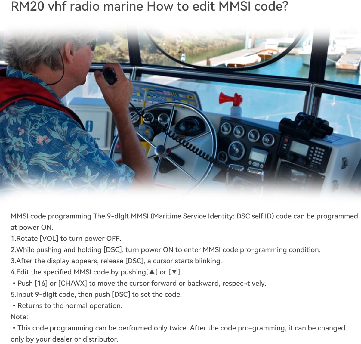 Retevis RM20 Marine VHF Radios Fixed Mount, Marine Band Radio with Built in GPS, DSC, IP67 Waterproof, High Power, NOAA Weather, International Channels, Ship to Shore Radio for Boats(Black)