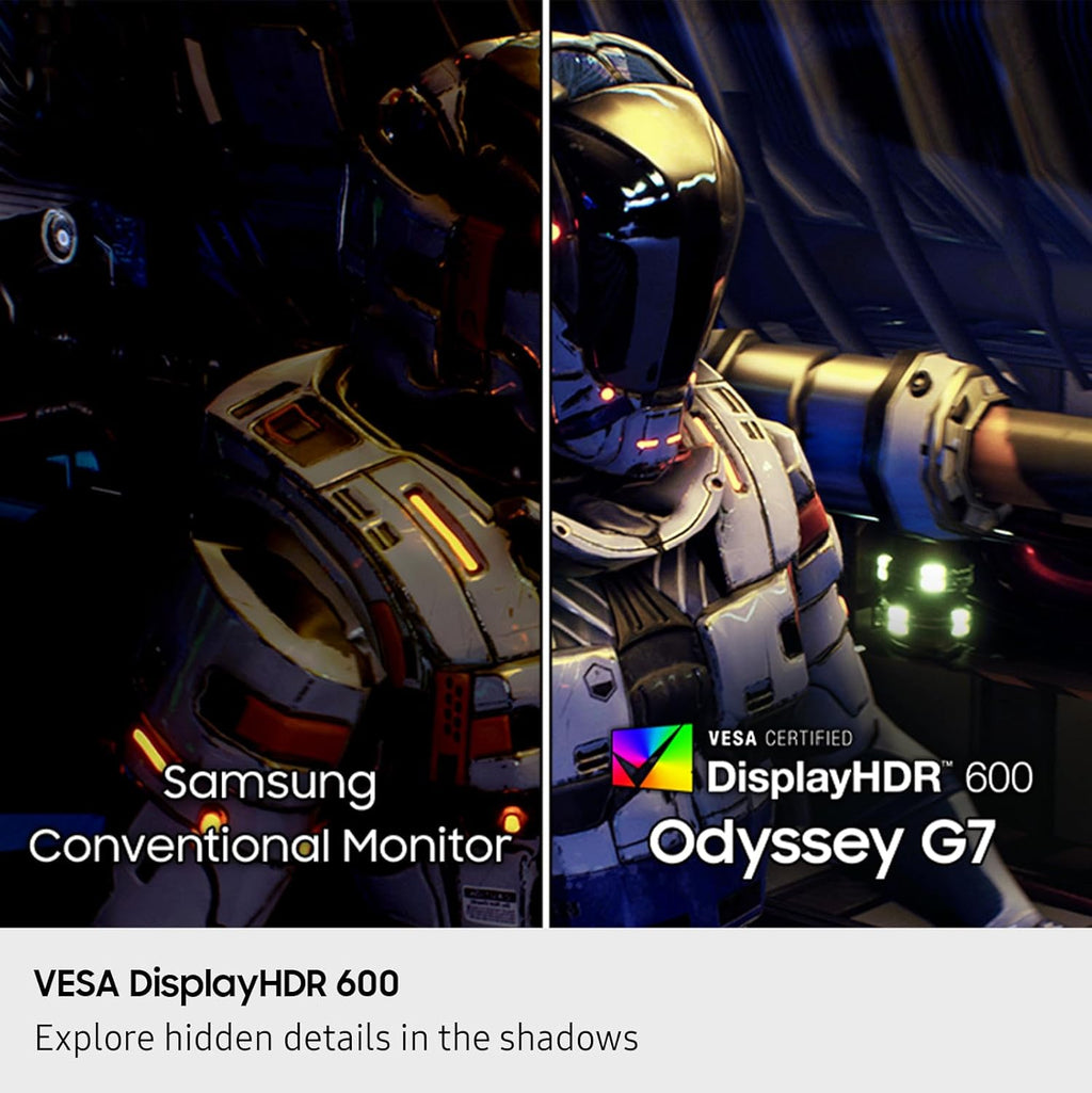 Samsung 37” Odyssey G7 (G75F) 4K UHD Resolution, 165Hz, Curved Gaming Monitor, 1ms Response Time (GtG), VESA DisplayHDR™ 600, AMD FreeSync™ Premium Pro, LS37FG75DENXZA, 2025