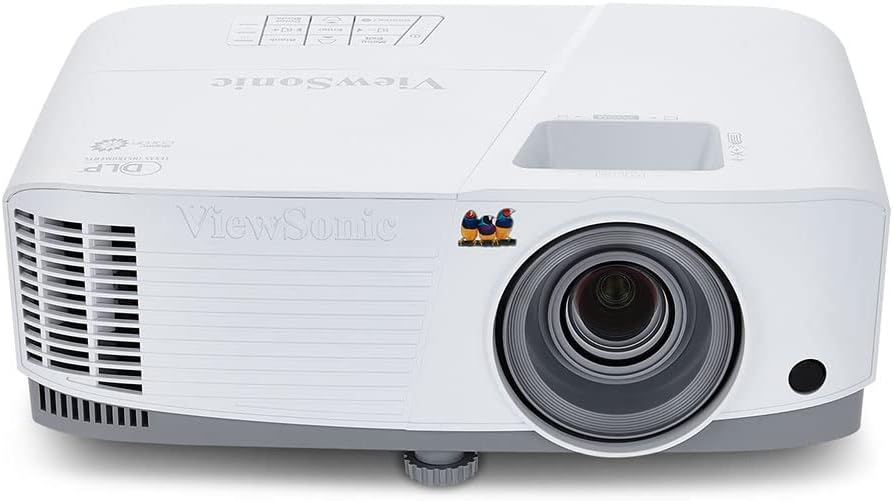 ViewSonic PA503W 4000 Lumens WXGA Projector, High Brightness for Widescreen Presentations and Home Entertainment, Vertical Keystone, 1.1x Optical Zoom, and HDMI Inputs