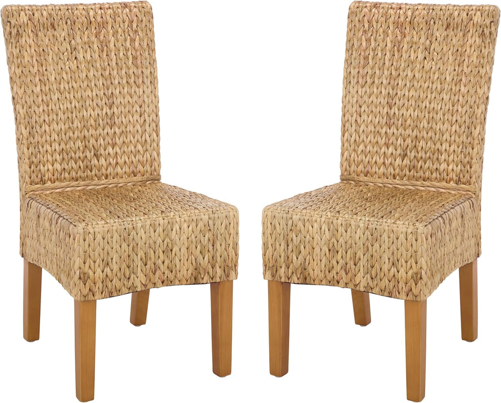 SAFAVIEH Furniture - Luz Dining Chair Set of 2 - Coastal Design - Natural & Honey Pine Solid Wood - Ideal for Dining Room, Kitchen, 18.5" Seat Height (SEA8016B-SET2)