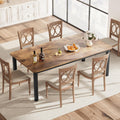 GarveeHome Industrial Dining Table for 6-8 People, 78.7" Long Kitchen Table with Sturdy Metal Frame & Seats 6 Rectangular Counter for Dinner, Kitchen, Office Desk (Only Table)