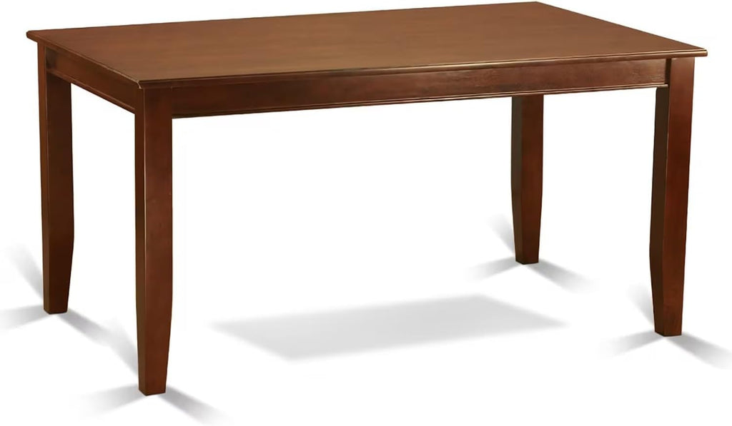 East West Furniture DUNO7-MAH-W 7 Piece Dining Set Consist of a Rectangle Solid Wood Table and 6 Kitchen Room Chairs, 36x60 Inch, Mahogany