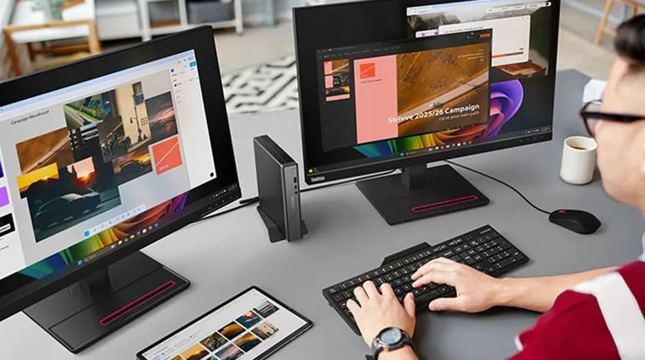 Lenovo ThinkCentre neo 50q Gen 5 Mini Desktop Computer, 6-core Intel Core i3-1315U, 16GB DDR5, 512GB SSD, Display Port + HDMI, WiFi 6, RJ-45, USB-C, Wired Keyboard & Mouse, Windows 11 Pro