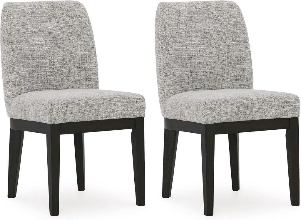 Signature Design by Ashley Burkhaus Traditional Upholstered Dining Chair, Set of 2, Dark Brown
