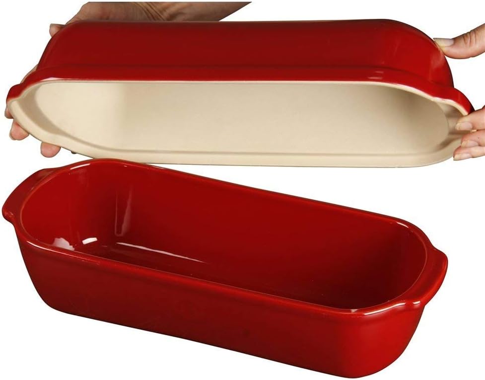 Emile Henry Italian Bread Loaf Baker | Burgundy