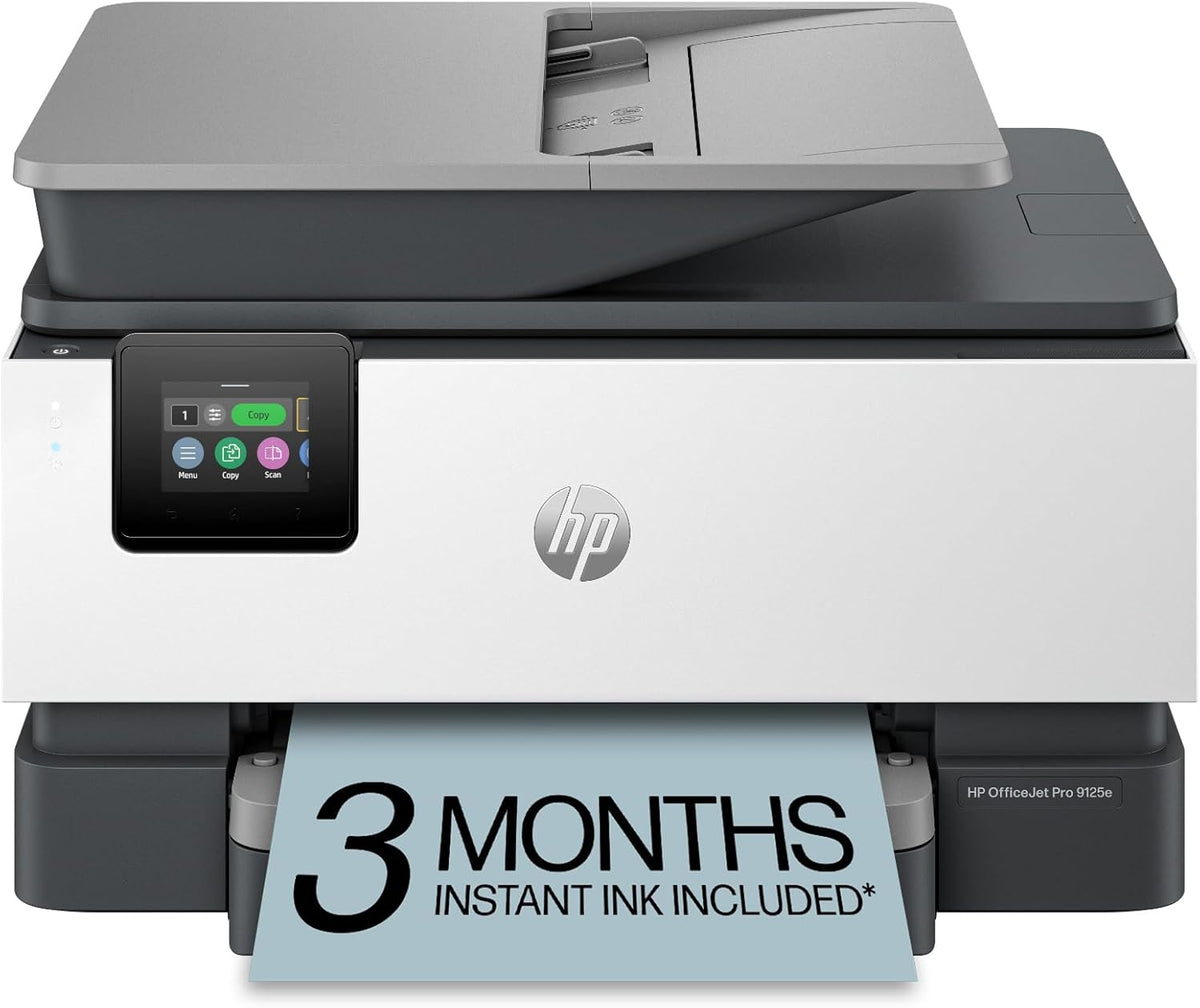 HP OfficeJet Pro 9125e Wireless All-in-One Color Inkjet Printer, Print, scan, copy, fax, ADF, Duplex printing best-for-office, 3 month Instant Ink trial included, AI-enabled (403X0A)