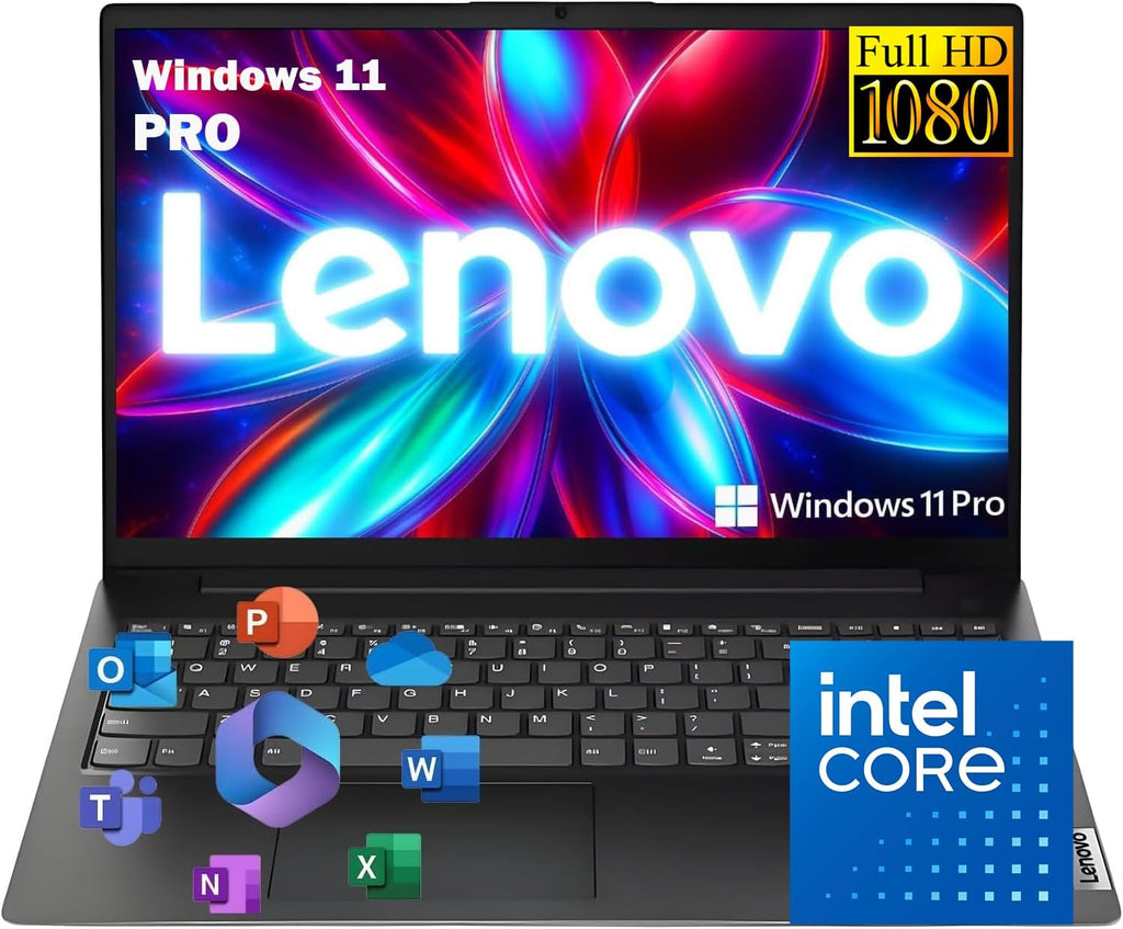 Lenovo 2026 Business Laptop with MS 365 for the Web, Intel Powerful Processor, 8GB DDR5, 628GB PCIE, 15.6" FHD Display, Dolby Audio, RJ-45, 16-Hour Battery Life, Fast Charging Speed, Windows 11 Pro