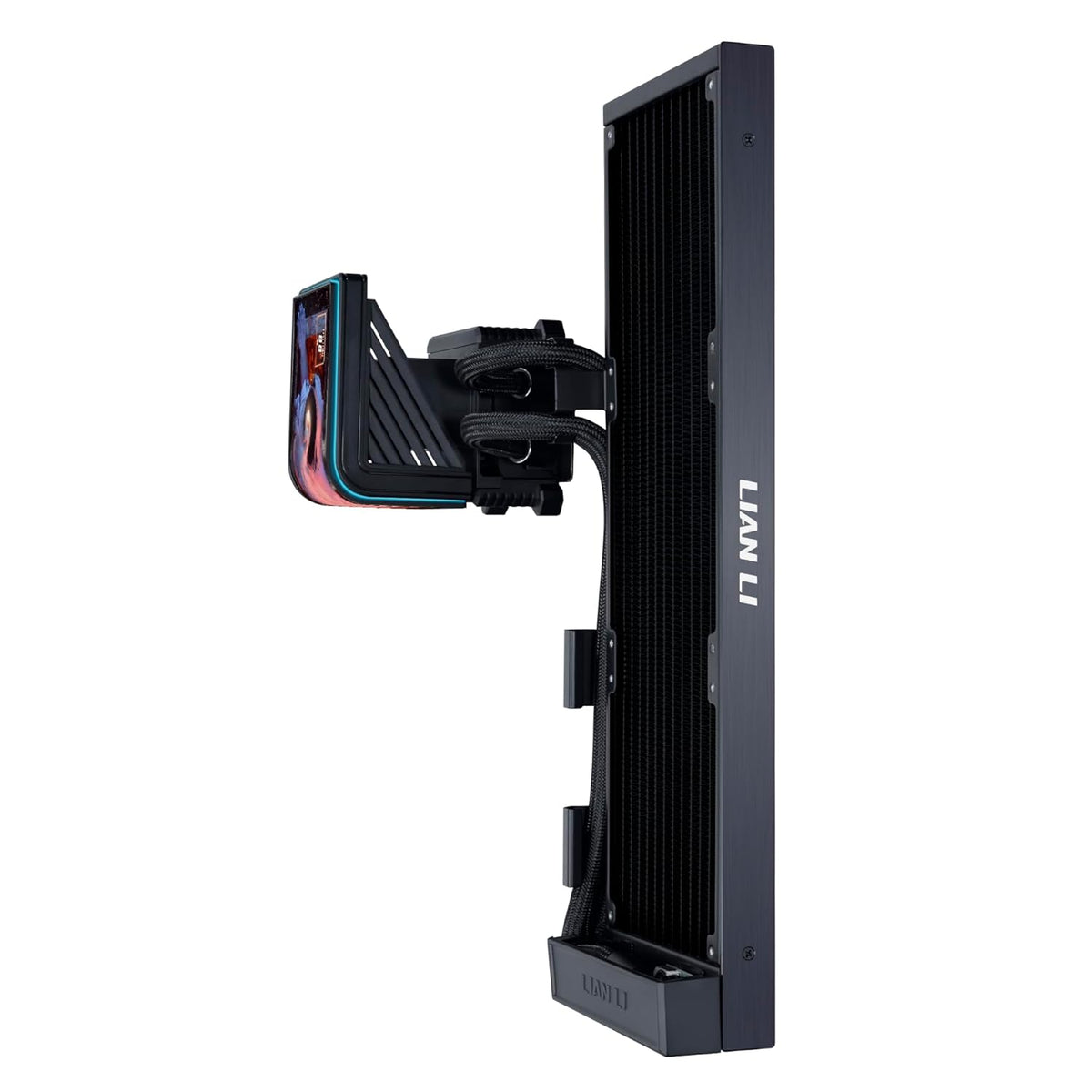 Lian Li Hydroshift II OLED Curved 360 Liquid CPU Cooler - Flexible Slide-Tube Clamp Coolant Pathway - Adjustable 6.67" 2K Screen - 3D Animation Effects - LGA 1851/1700, AMD AM5/4 - Black (HS2OLDC36NB)