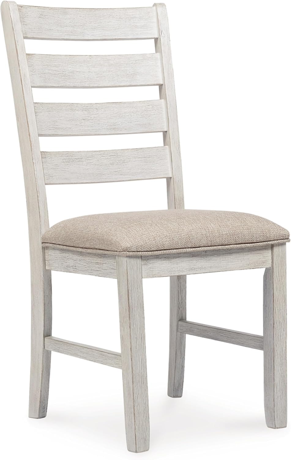 Signature Design by Ashley Skempton Modern Farmhouse Dining Room Chair, 2 Count, Ladderback Design, Wood, 17.75" W x 21.5" D x 38.63" H, White and Light Brown
