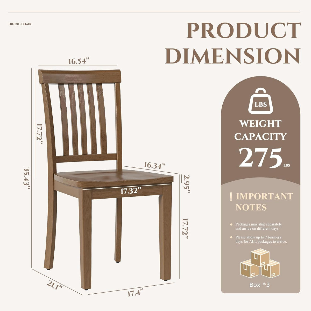 COLAMY Wooden Dining Chairs Set of 6, Solid Rubberwood Kitchen & Dining Room Chairs, Farmhouse Rustic Side Chairs for Dining Table, Anti-Slip Protection, Classic Windsor Style Seating, Oak Light Brown