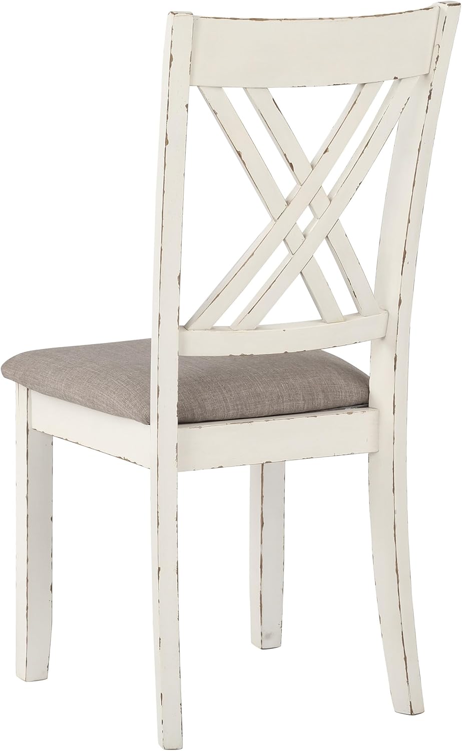 Coaster Home Furnishings - Fortress - Wood - 7-Piece Rectangular Dining Table Set – Farmhouse Style with Double-Cross Back Armless Side Chairs - Dining Room - Vintage White, Chestnut Brown - 190721
