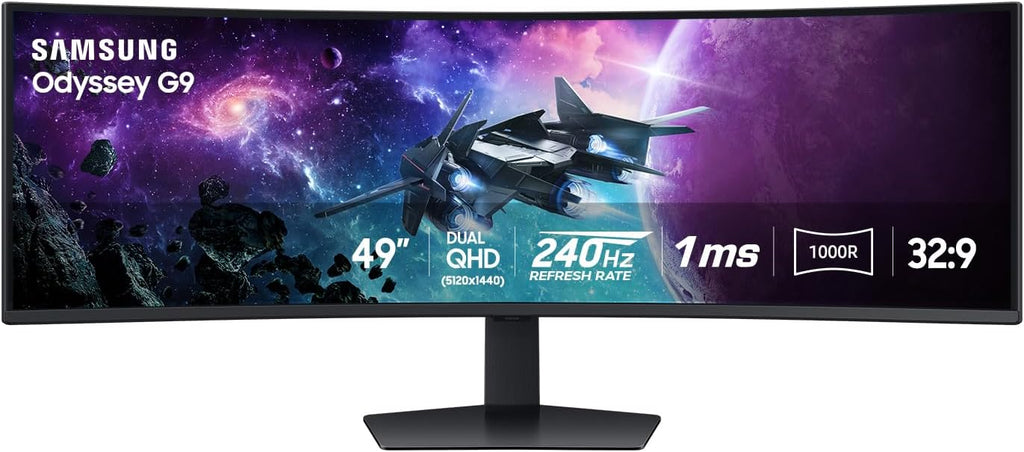 SAMSUNG 49" Odyssey G9 (G95C) Series DQHD 1000R Curved Gaming Monitor, 240Hz, 1ms(GtG), DisplayHDR 1000, AMD FreeSync Premium Pro, Eye Saver Mode, Auto Source Switch+, LS49CG950ENXZA, 2024