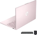 HP Flagship 14" HD Student&Business Laptop with AI Copilot, 13th Gen Intel 4-Core, 4GB RAM, 256GB Storage (128GB UFS + 128GB Docking Station), 1 Year Office 365, 720p Webcam, Win 11, Tranquil Pink
