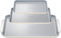 Caraway Non-Stick Ceramic Baking Sheet Trio - Naturally Slick Ceramic Coating - Non-Toxic, PTFE & PFOA Free - 18 x 13" Large, 15 x 10" Medium, & 9" x 13" Small - Cream