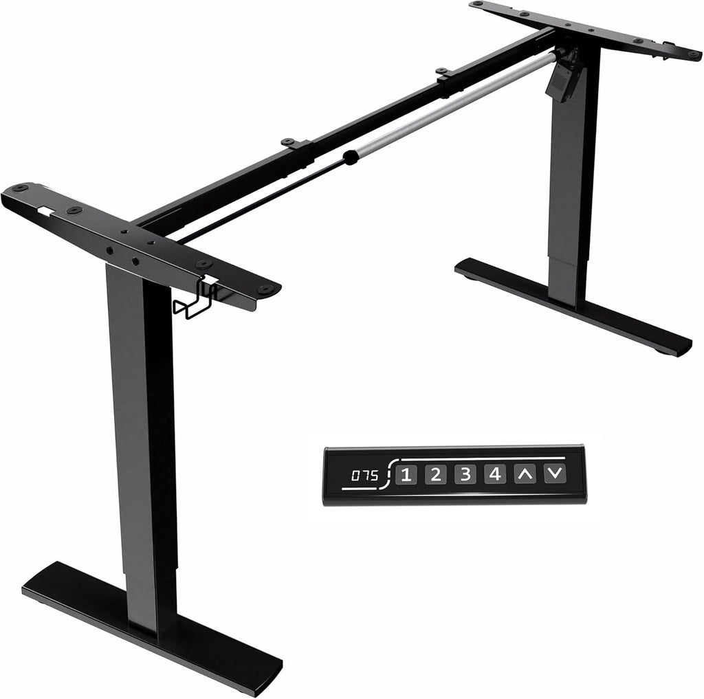 VIVO Electric Stand Up Desk Frame Workstation, Frame Only with 220 lbs Capacity, Brushless Motor Standing Height Adjustable Legs with Memory Controller, Black, DESK-V100EBY