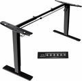 VIVO Electric Stand Up Desk Frame Workstation, Frame Only with 220 lbs Capacity, Brushless Motor Standing Height Adjustable Legs with Memory Controller, Black, DESK-V100EBY