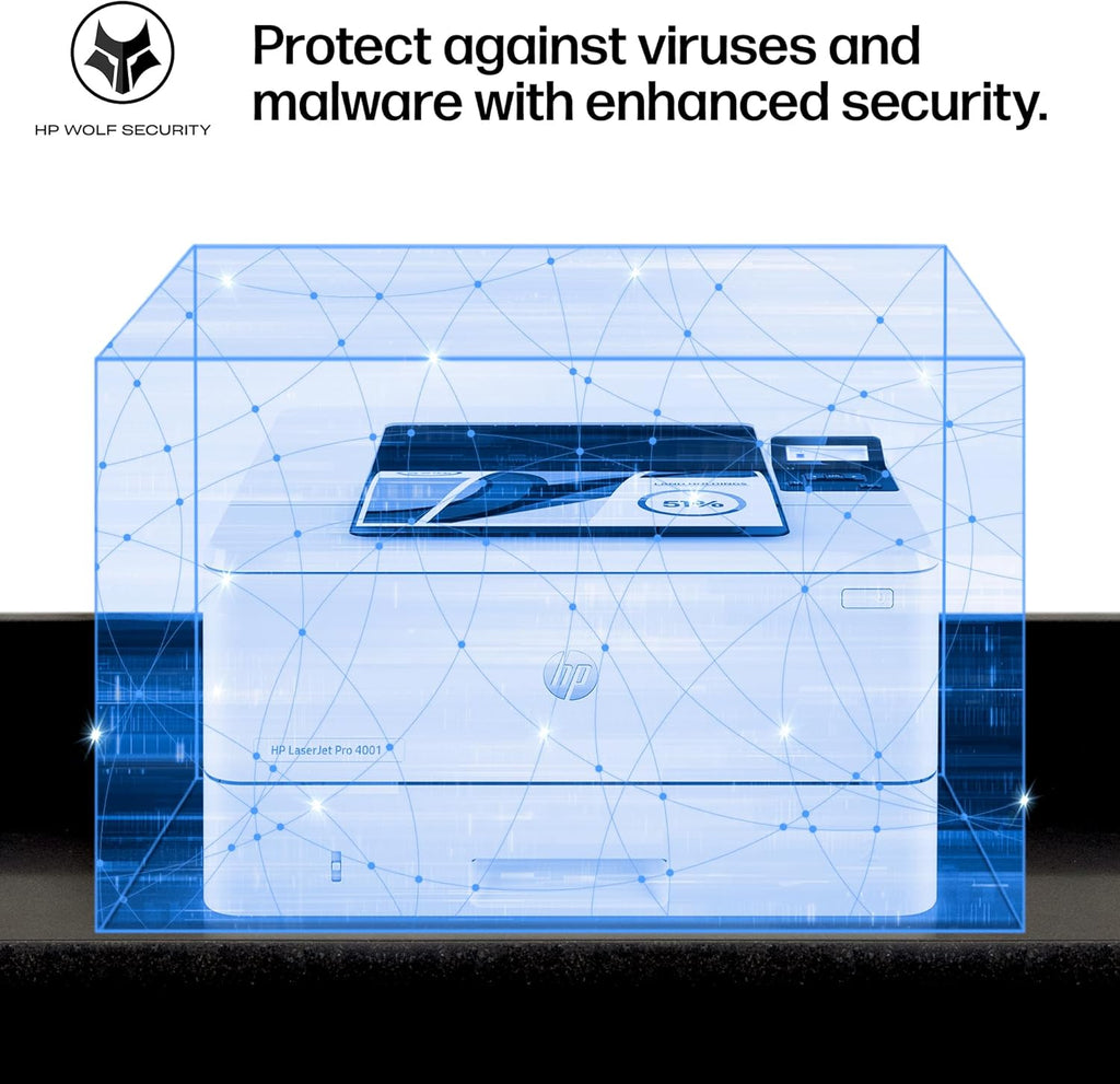 HP LaserJet Pro 4001n Black & White Printer, Print, Fast speeds, Easy Setup, Mobile Printing, Advanced Security, USB, Ethernet Connection, Best-for-Office
