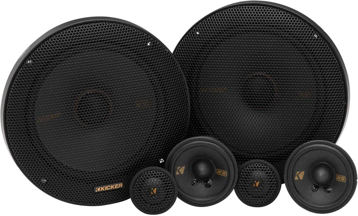 KICKER 51KSS365 KS-Series 6.5" Woofer, 2.75" Midrange and 1" Tweeter, 3-Way Component System, 4-Ohm, Pair