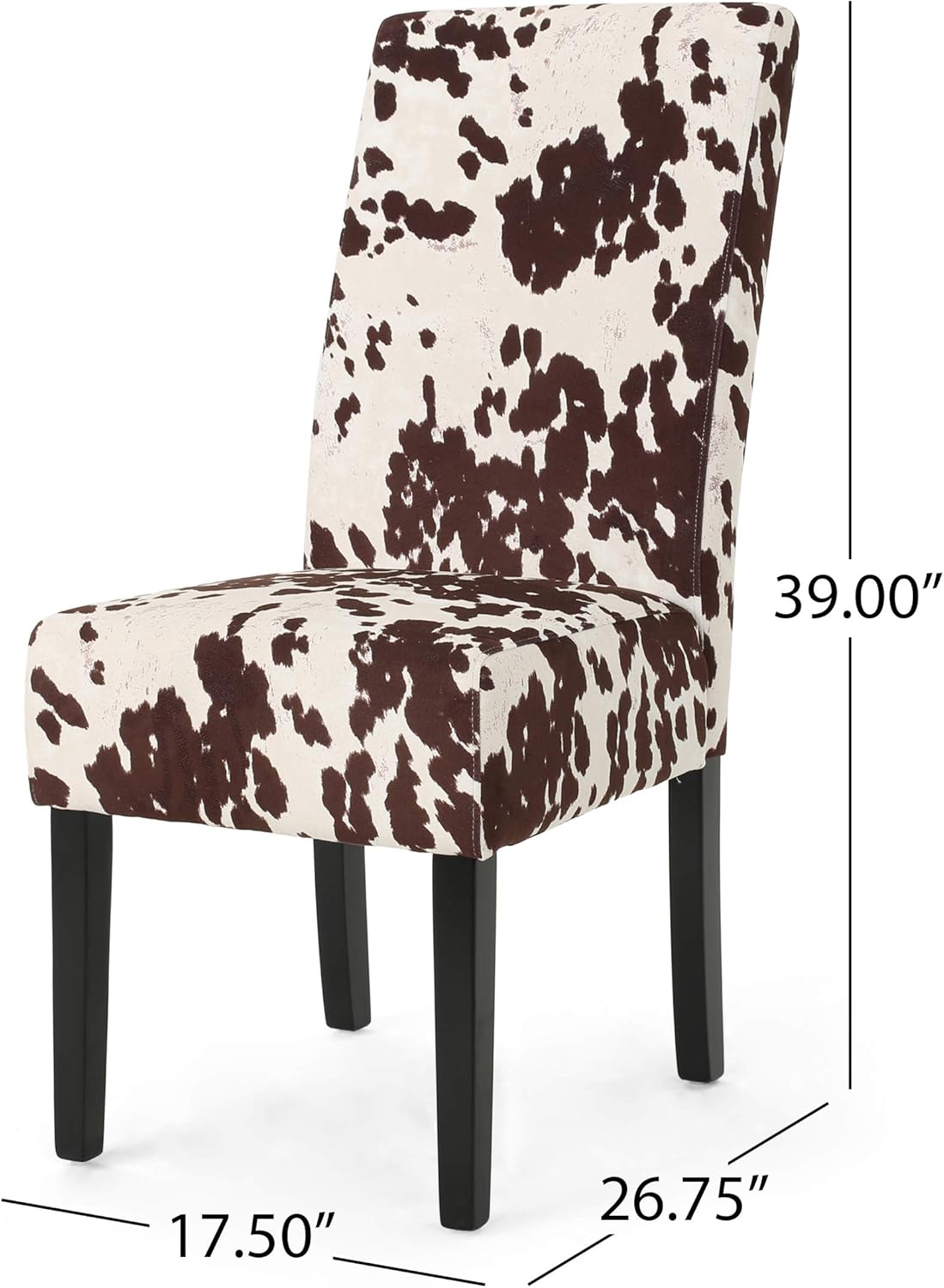 Evelyn Contemporary Velvet Dining Chairs (Set of 4), Cow Print